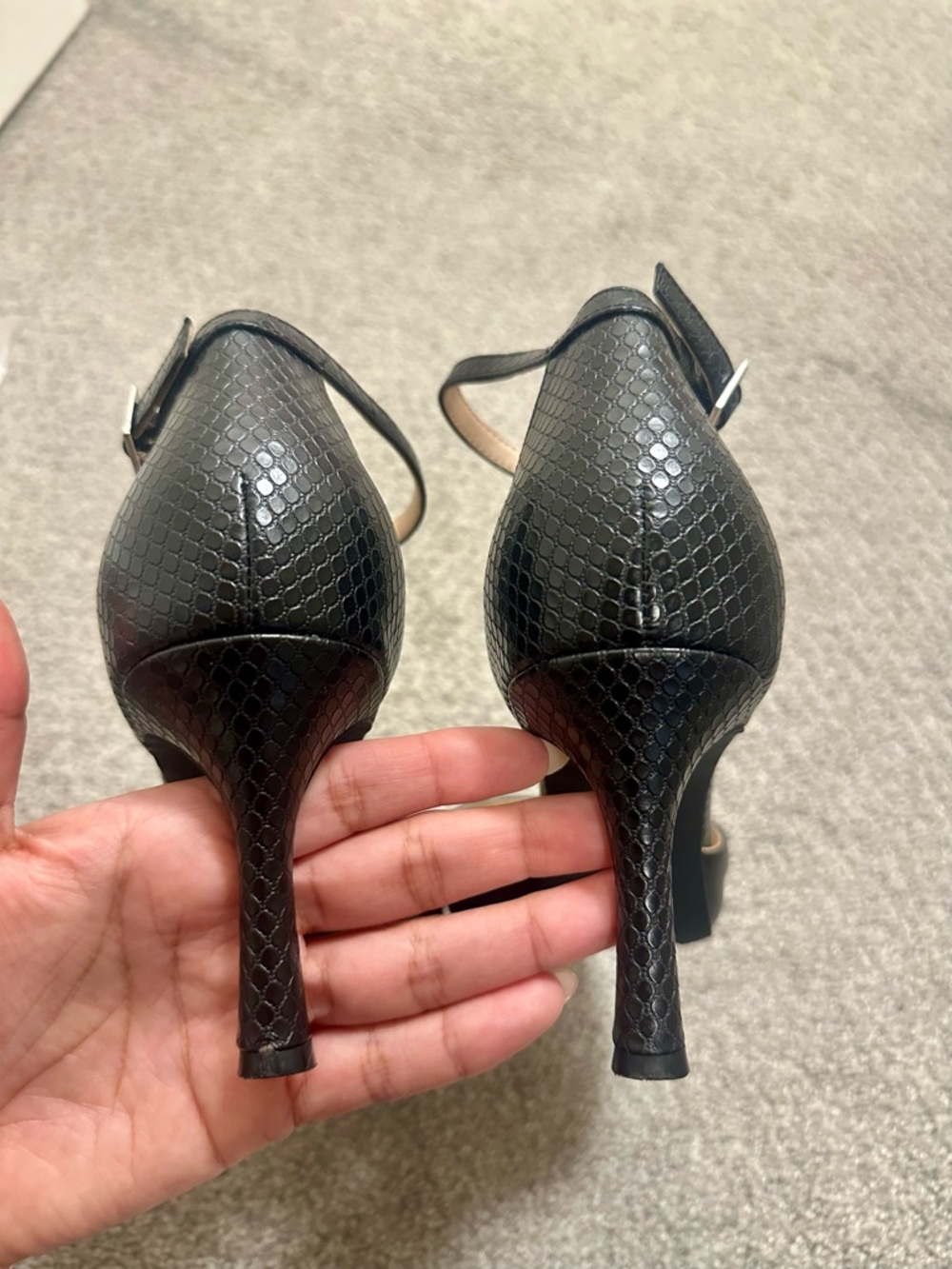 Kelly & Katie Black Pointed Ankle-Strap Pumps - Picture 7 of 7